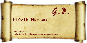 Glózik Márton névjegykártya